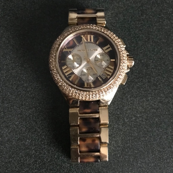 Michael Kors Camille Chronograph Tortoise Shell Dial Women’s Watch MK-5901 - Picture 7 of 16